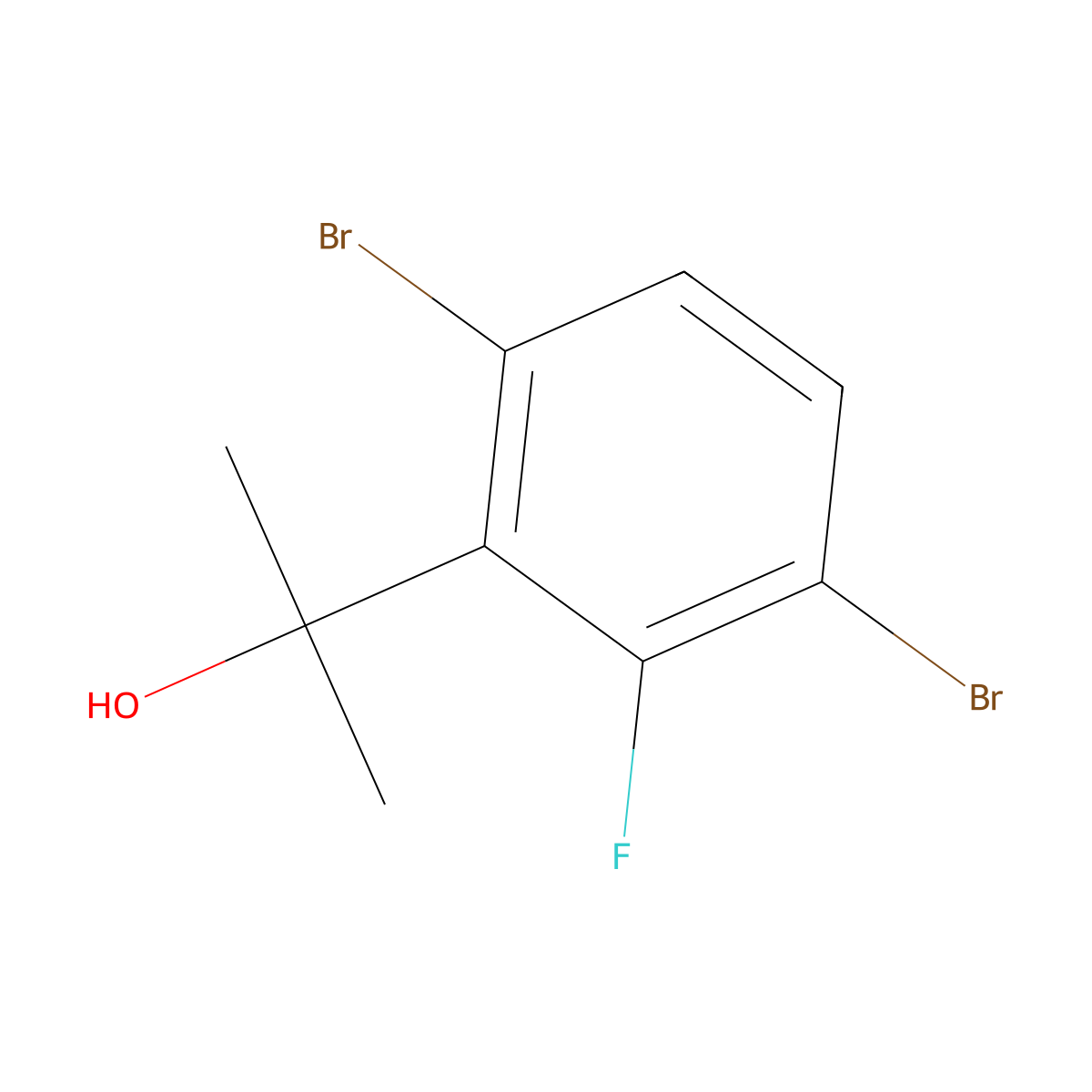 2-(3,6-Dibromo-2-fluorophenyl)propan-2-ol molecular structure, CAS 2901085-63-8