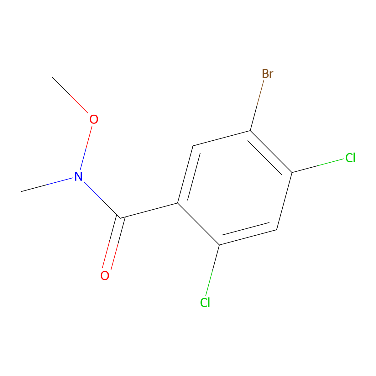5-Bromo-2,4-dichloro-N-methoxy-N-methylbenZamide molecular structure, CAS 2901085-64-9