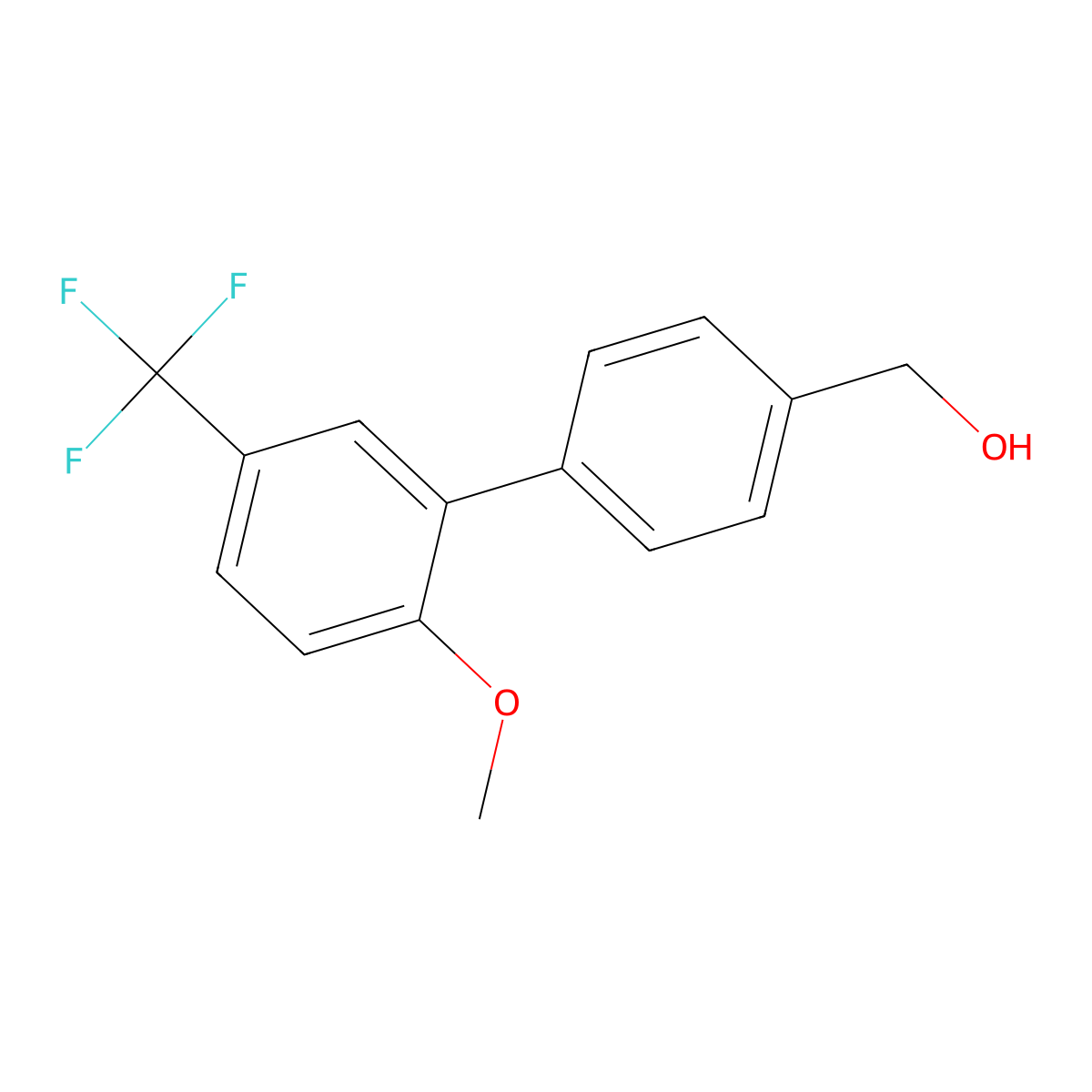 (2'-Methoxy-5'-(trifluoromethyl)-[1,1'-biphenyl]-4-yl)methanol molecular structure, CAS 2901085-66-1