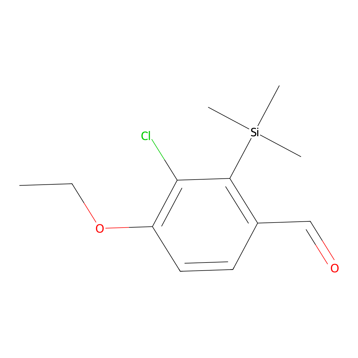 3-Chloro-4-ethoxy-2-(trimethylsilyl)benzaldehyde molecular structure, CAS 2901085-70-7