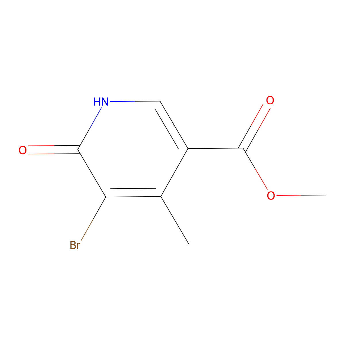 Methyl 5-bromo-6-hydroxy-4-methylpyridine-3-carboxylate molecular structure, CAS 2901085-73-0