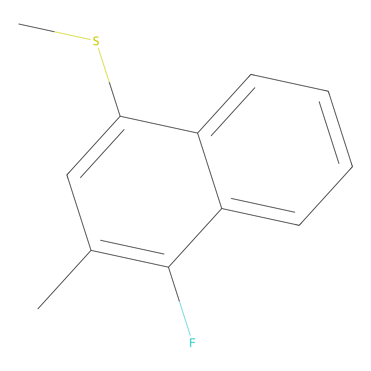 (4-Fluoro-3-methylnaphthalen-1-yl)(methyl)sulfane molecular structure, CAS 2901085-78-5