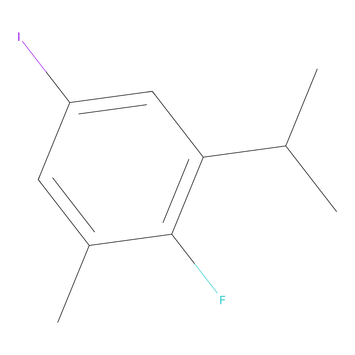 2-Fluoro-5-iodo-1-isopropyl-3-methylbenzene molecular structure, CAS 2901085-80-9