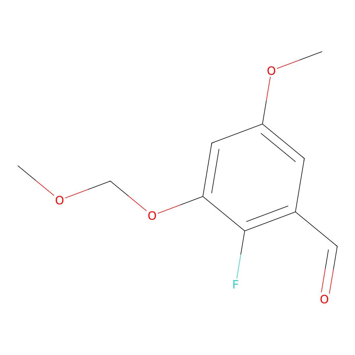 2-Fluoro-5-methoxy-3-(methoxymethoxy)benZaldehyde molecular structure, CAS 2901085-90-1