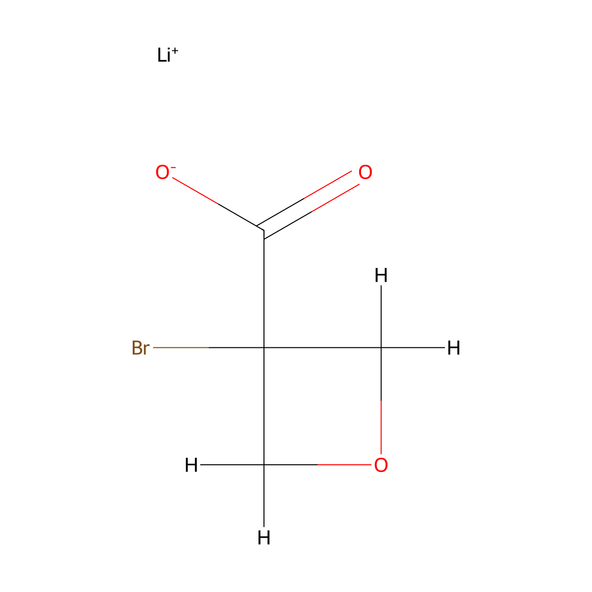 Lithium(1+) 3-bromooxetane-3-carboxylate molecular structure, CAS 2901085-91-2