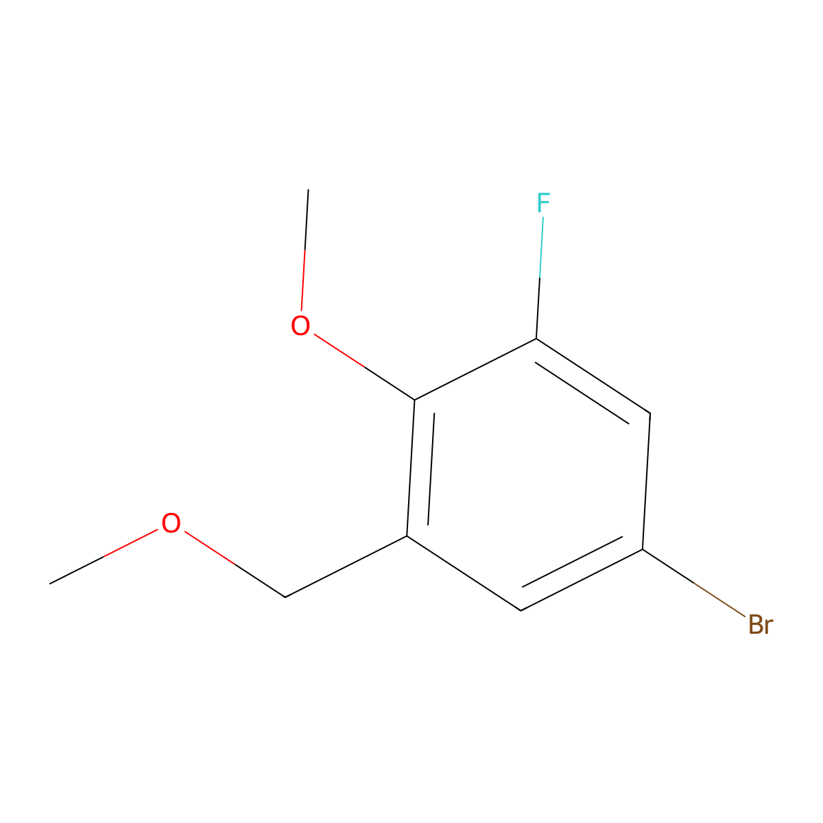 5-Bromo-1-fluoro-2-methoxy-3-(methoxymethyl)benZene molecular structure, CAS 2901085-93-4