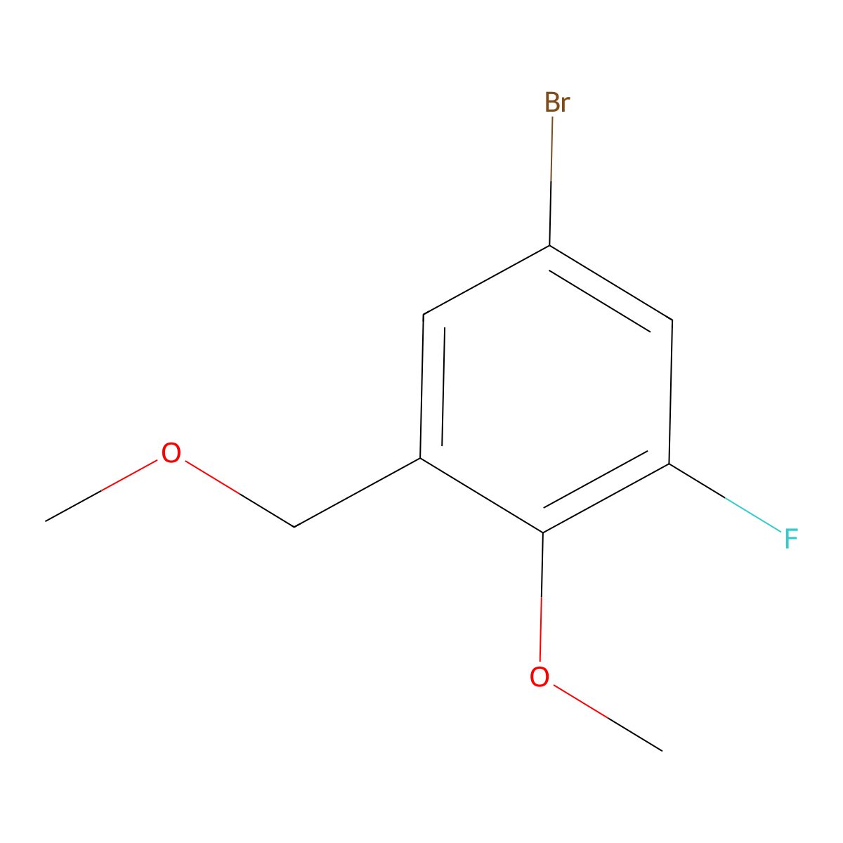 5-Bromo-1-fluoro-2-methoxy-3-(methoxymethyl)benZene molecular structure, CAS 2901085-93-4