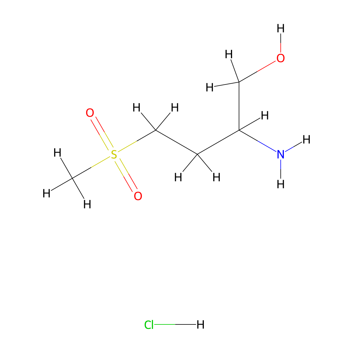 2-Amino-4-methanesulfonylbutan-1-ol hydrochloride molecular structure, CAS 2901085-94-5