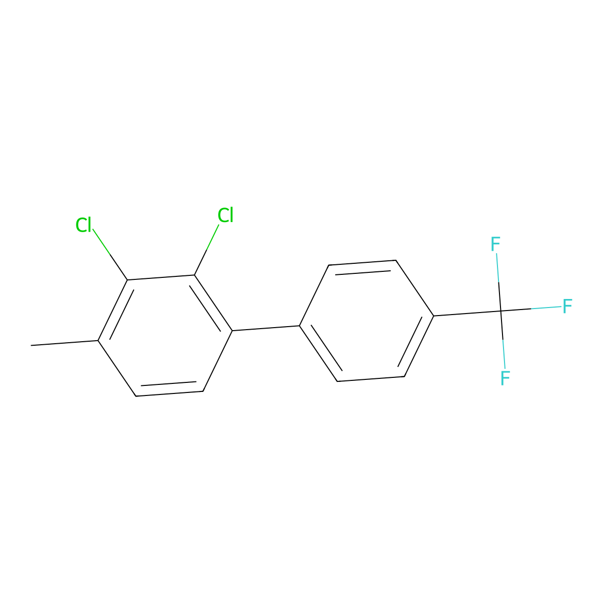 2,3-Dichloro-4-methyl-4'-(trifluoromethyl)-1,1'-biphenyl molecular structure, CAS 2901085-95-6