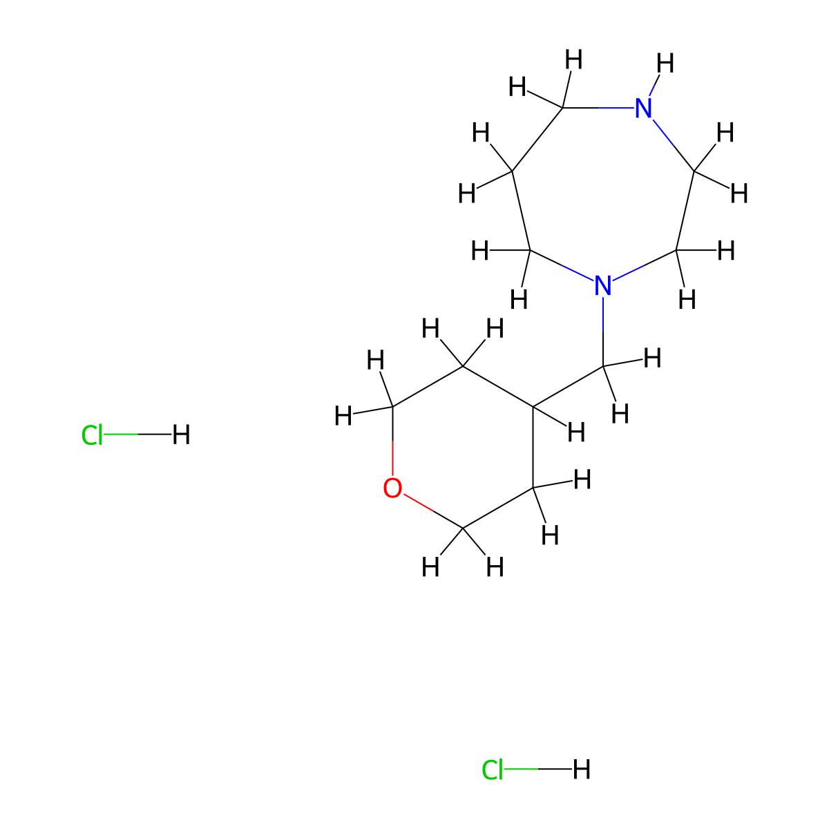1-[(Oxan-4-yl)methyl]-1,4-diazepane dihydrochloride molecular structure, CAS 2901085-97-8