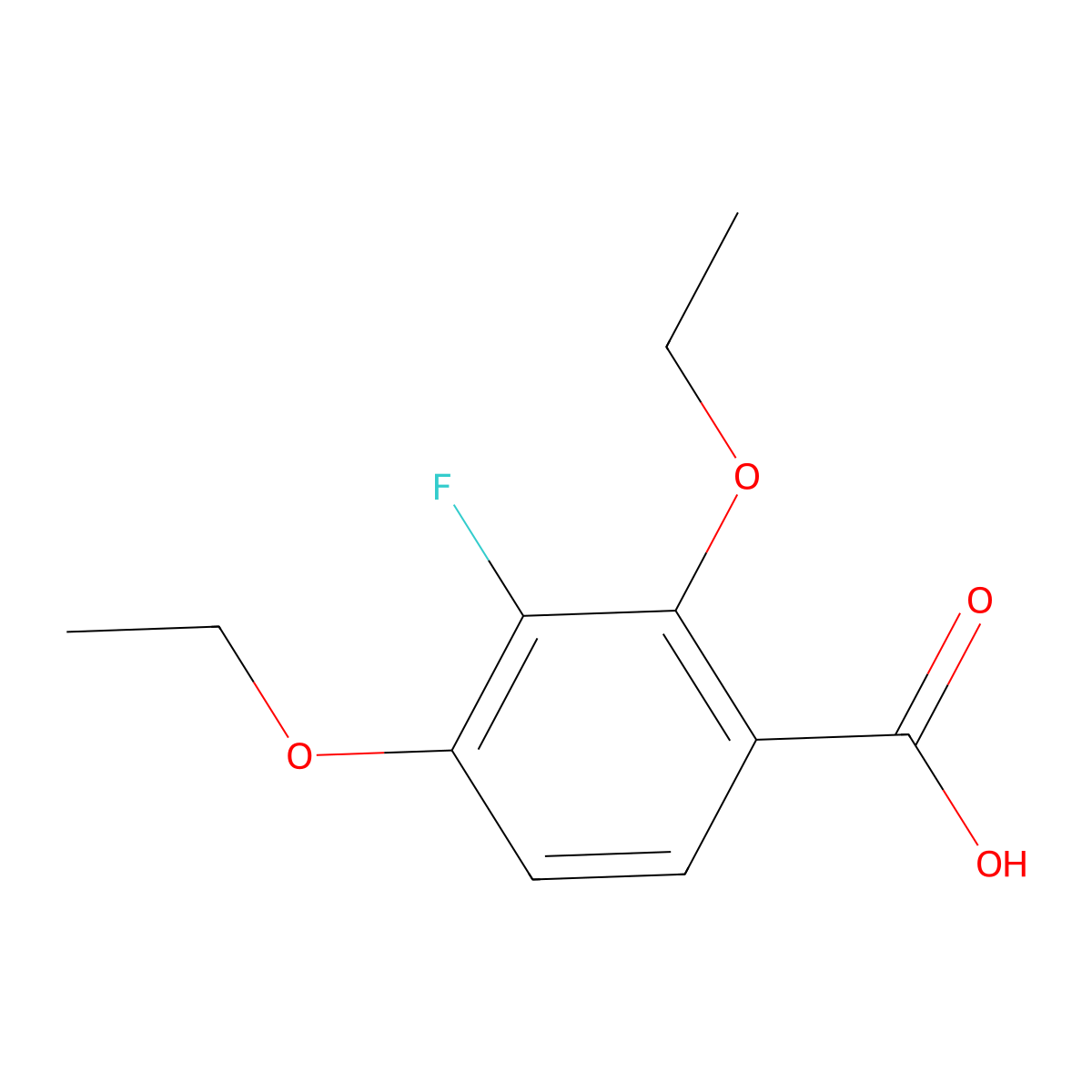 2,4-Diethoxy-3-fluorobenzoic acid molecular structure, CAS 2901085-98-9