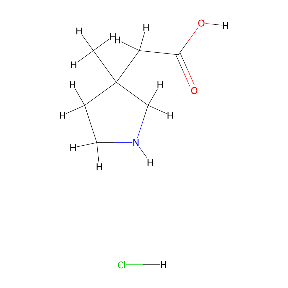 2-(3-Methylpyrrolidin-3-yl)acetic acid hydrochloride molecular structure, CAS 2901085-99-0