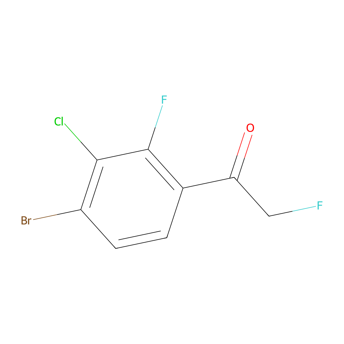 1-(4-Bromo-3-chloro-2-fluorophenyl)-2-fluoroethanone molecular structure, CAS 2901086-00-6