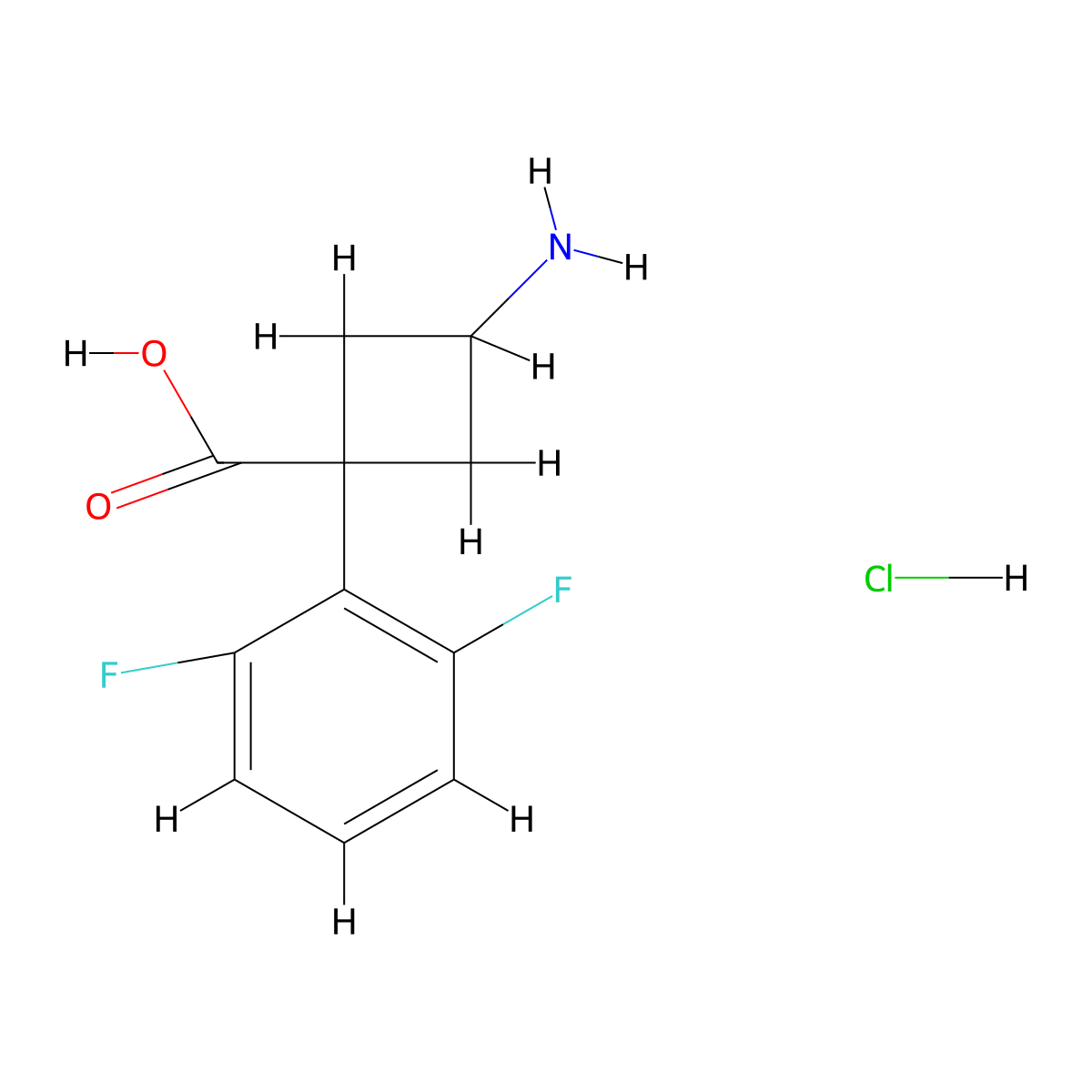 3-Amino-1-(2,6-difluorophenyl)cyclobutane-1-carboxylic acid hydrochloride molecular structure, CAS 2901086-02-8