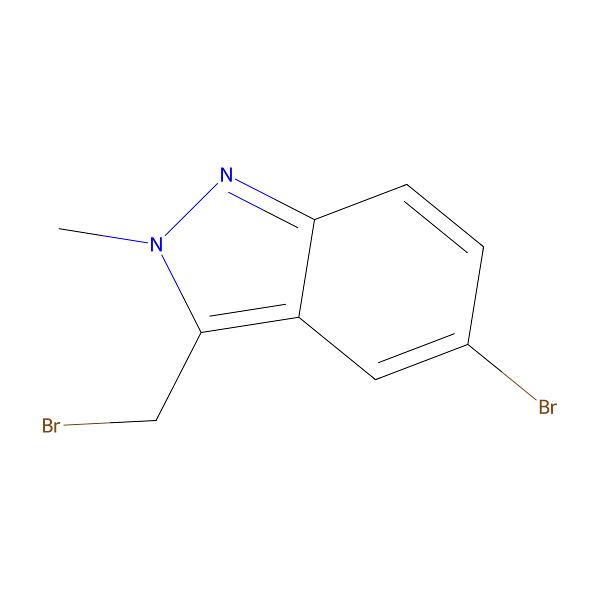 5-bromo-3-(bromomethyl)-2-methyl-2H-indazole molecular structure, CAS 2901086-03-9