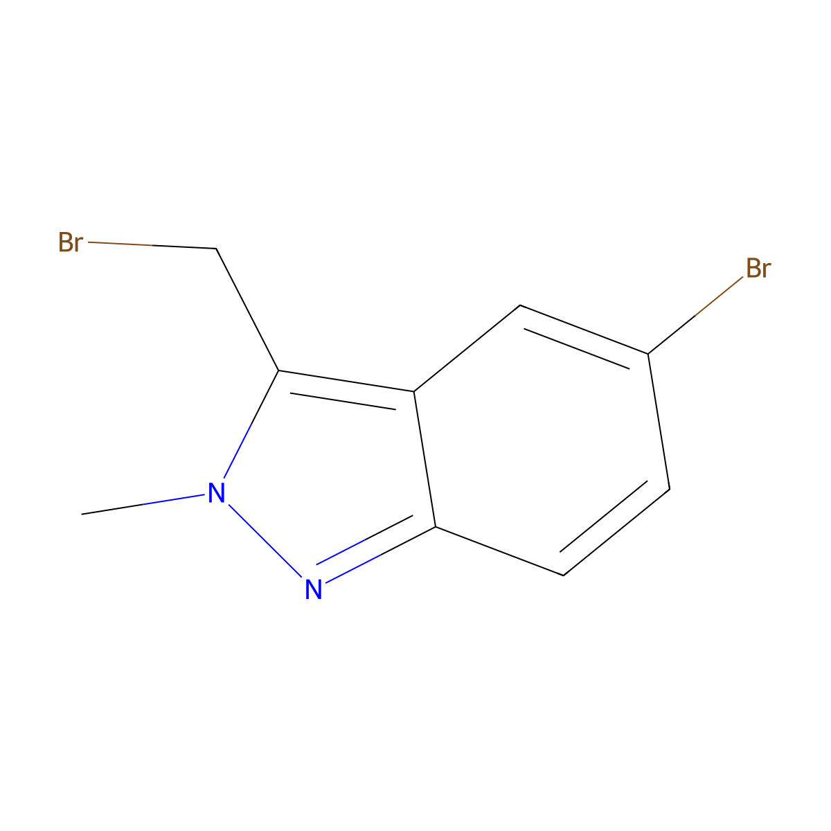 5-bromo-3-(bromomethyl)-2-methyl-2H-indazole molecular structure, CAS 2901086-03-9