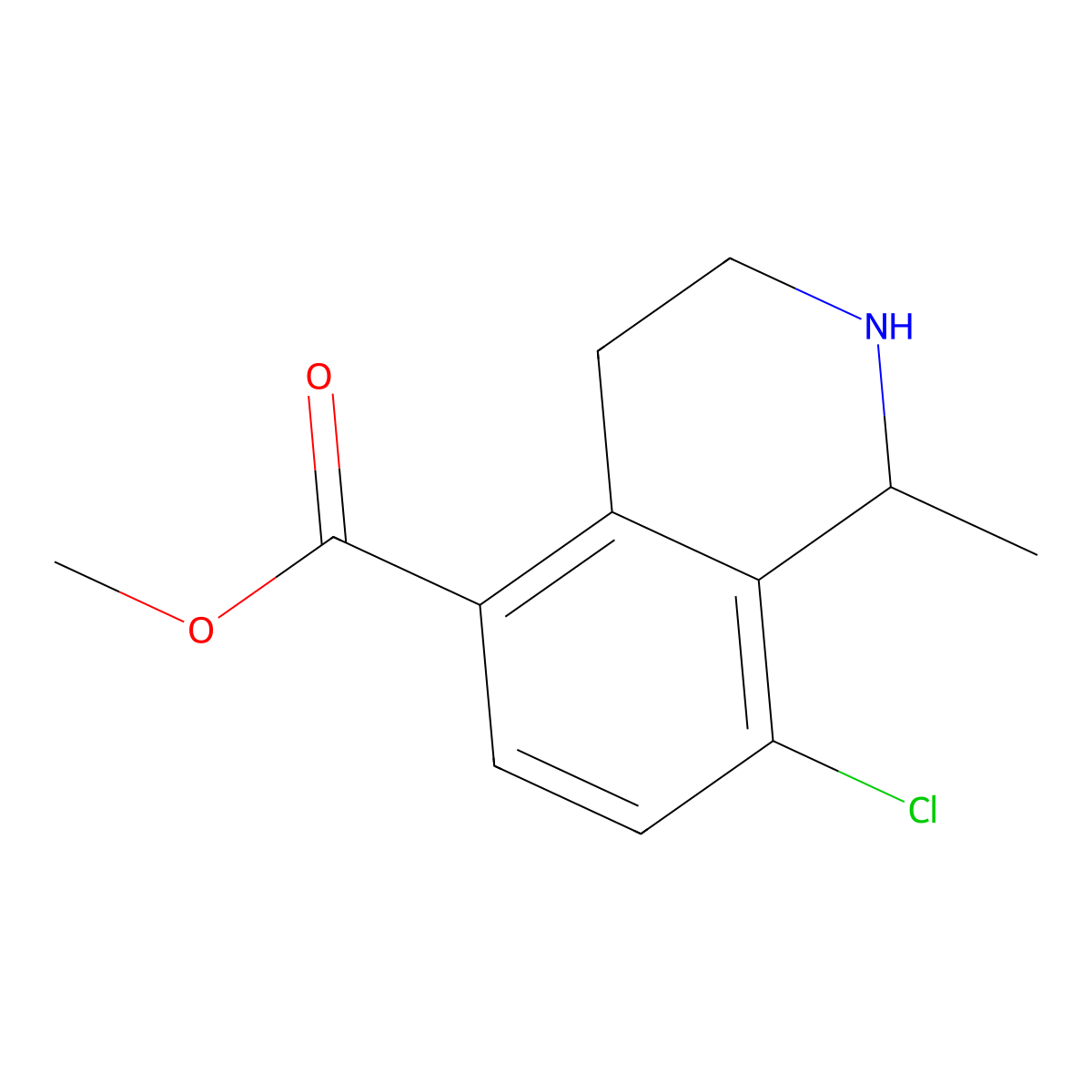 Methyl 8-chloro-1-methyl-1,2,3,4-tetrahydroisoquinoline-5-carboxylate molecular structure, CAS 2901086-04-0