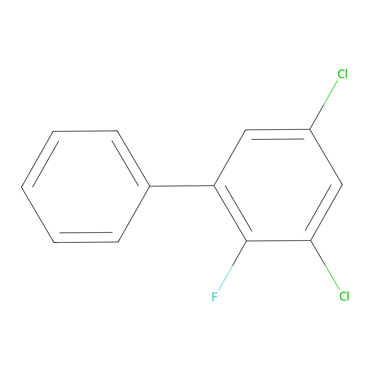 3,5-Dichloro-2-fluoro-1,1'-biphenyl molecular structure, CAS 2901086-08-4