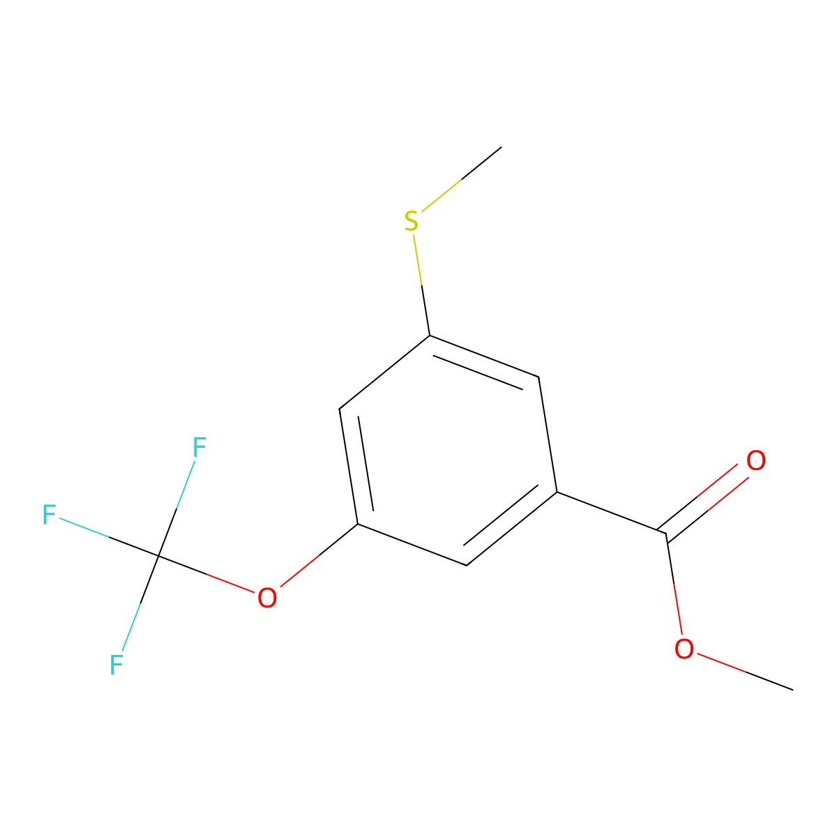 Methyl 3-(methylthio)-5-(trifluoromethoxy)benzoate molecular structure, CAS 2901086-09-5