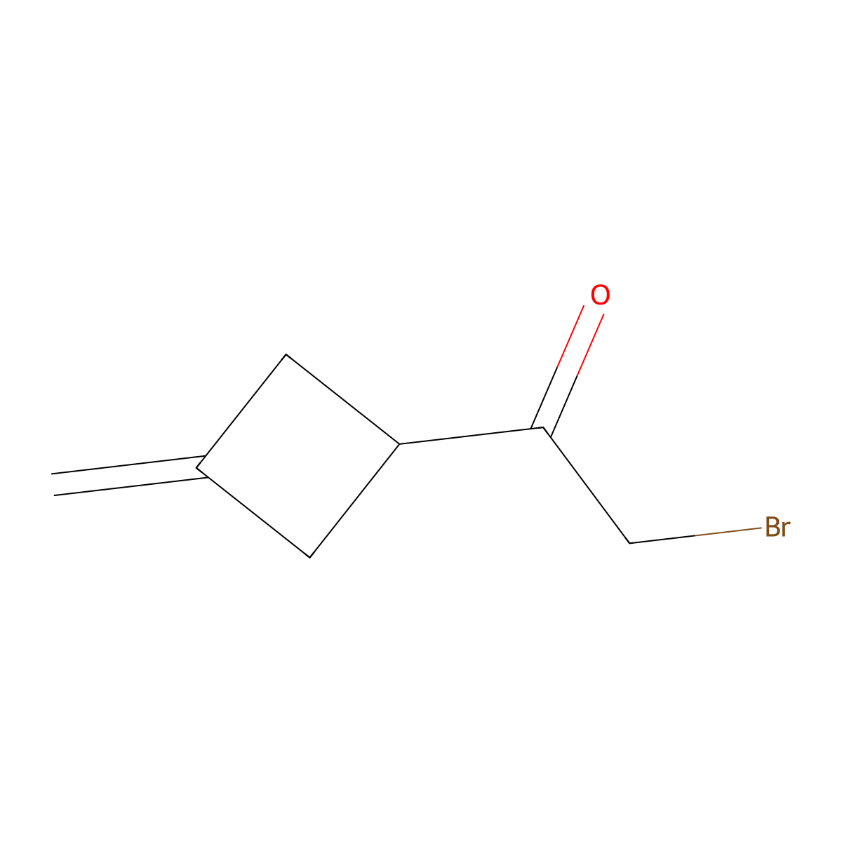 2-Bromo-1-(3-methylidenecyclobutyl)ethan-1-one molecular structure, CAS 2901086-12-0