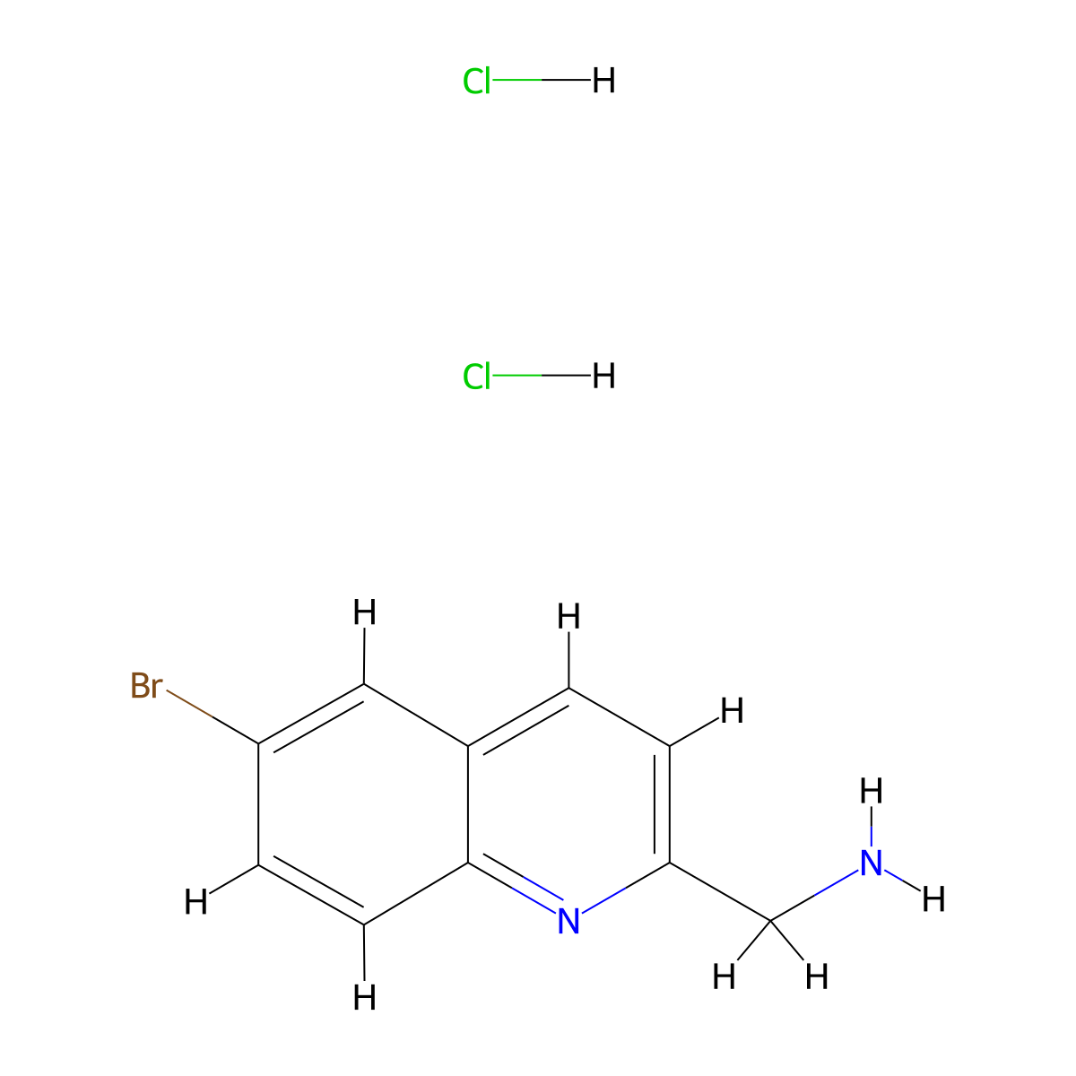 1-(6-Bromoquinolin-2-yl)methanaminedihydrochloride molecular structure, CAS 2901086-15-3