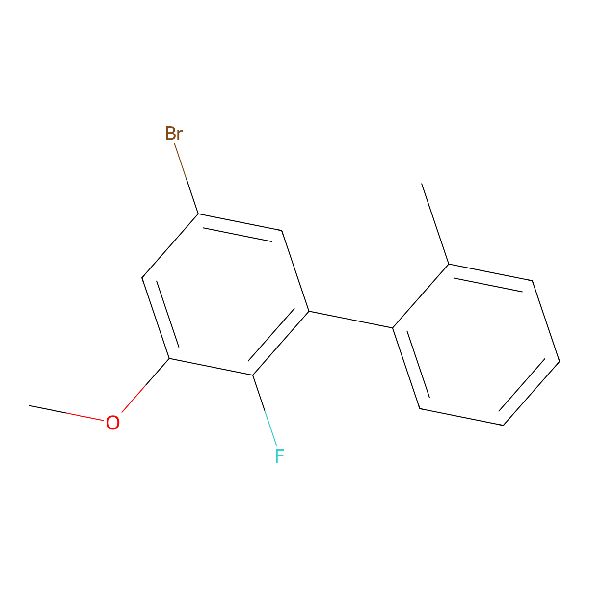 5-Bromo-2-fluoro-3-methoxy-2'-methyl-1,1'-biphenyl molecular structure, CAS 2901086-18-6
