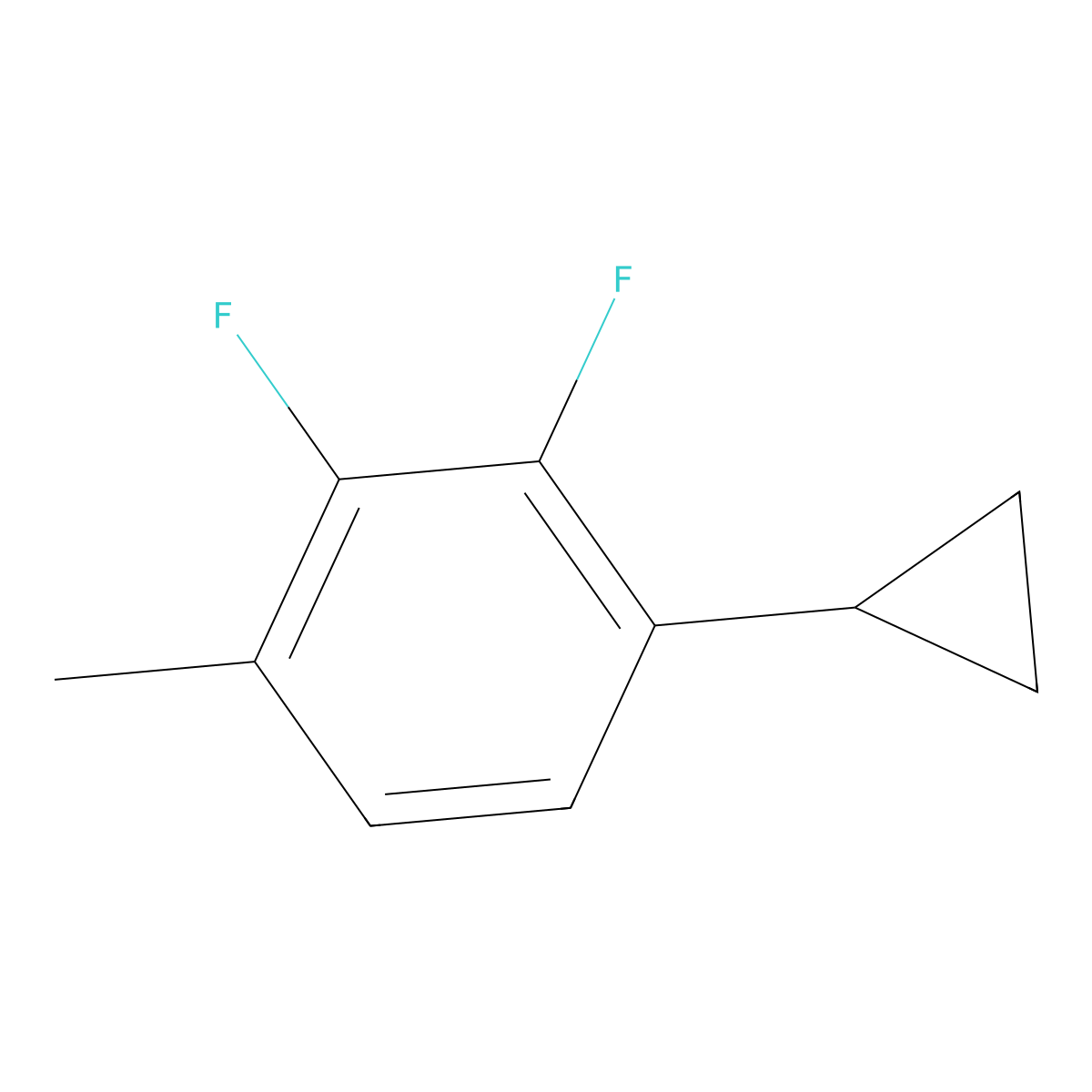 1-Cyclopropyl-2,3-difluoro-4-methylbenzene molecular structure, CAS 2901086-20-0
