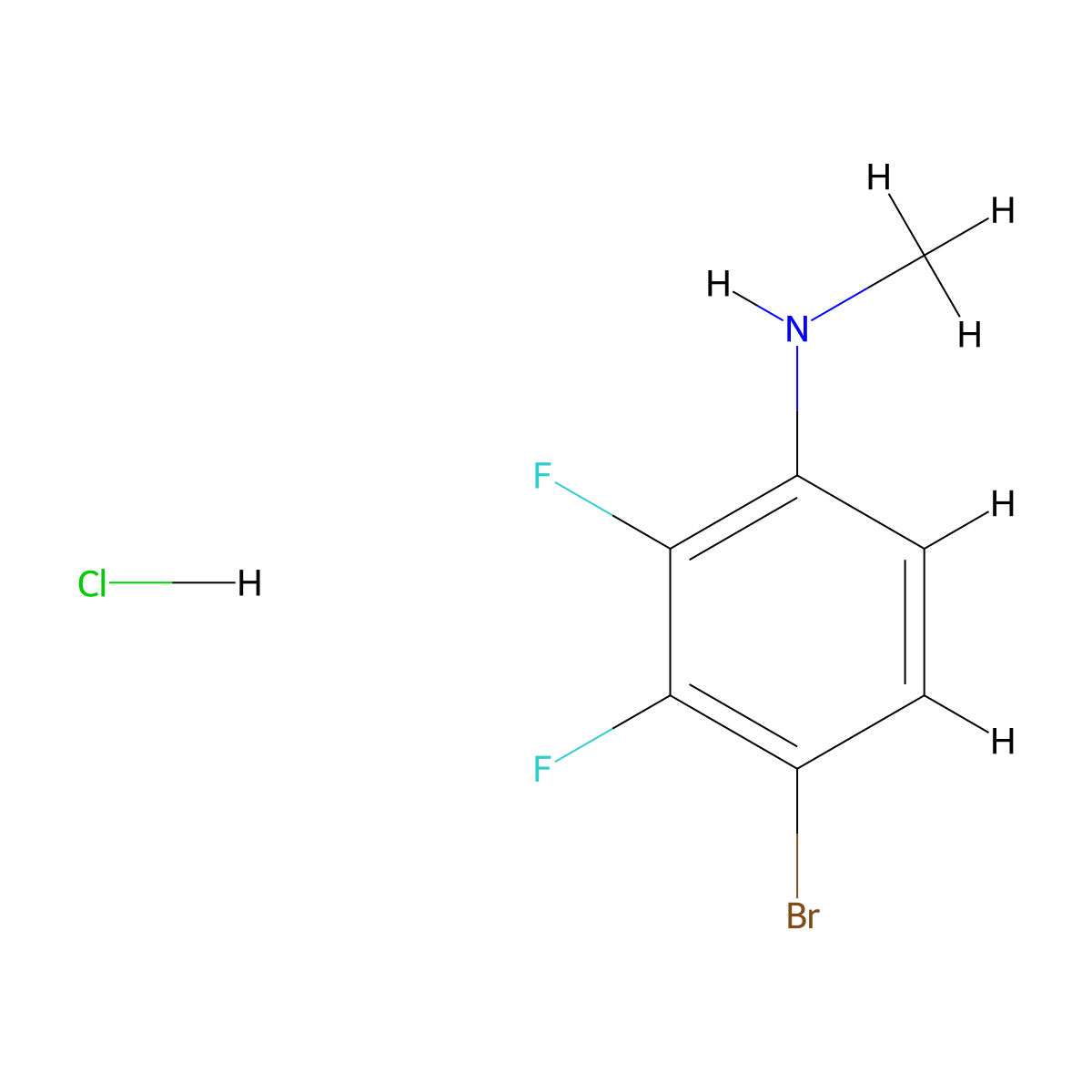 4-bromo-2,3-difluoro-N-methylaniline hydrochloride molecular structure, CAS 2901086-21-1