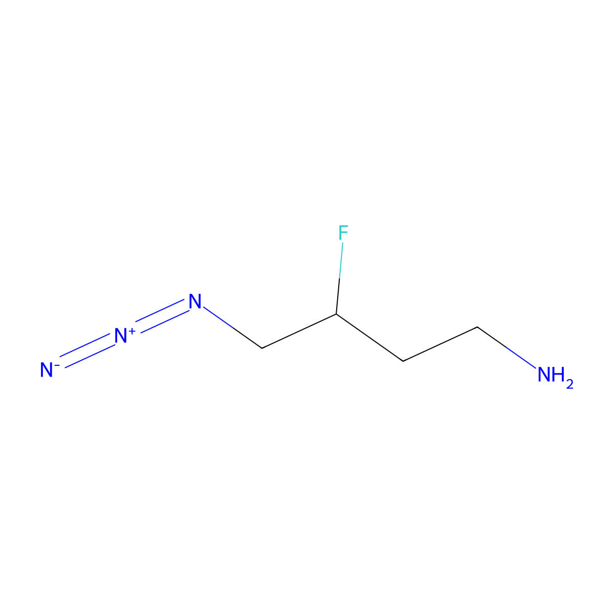 4-Azido-3-fluorobutan-1-amine molecular structure, CAS 2901086-22-2