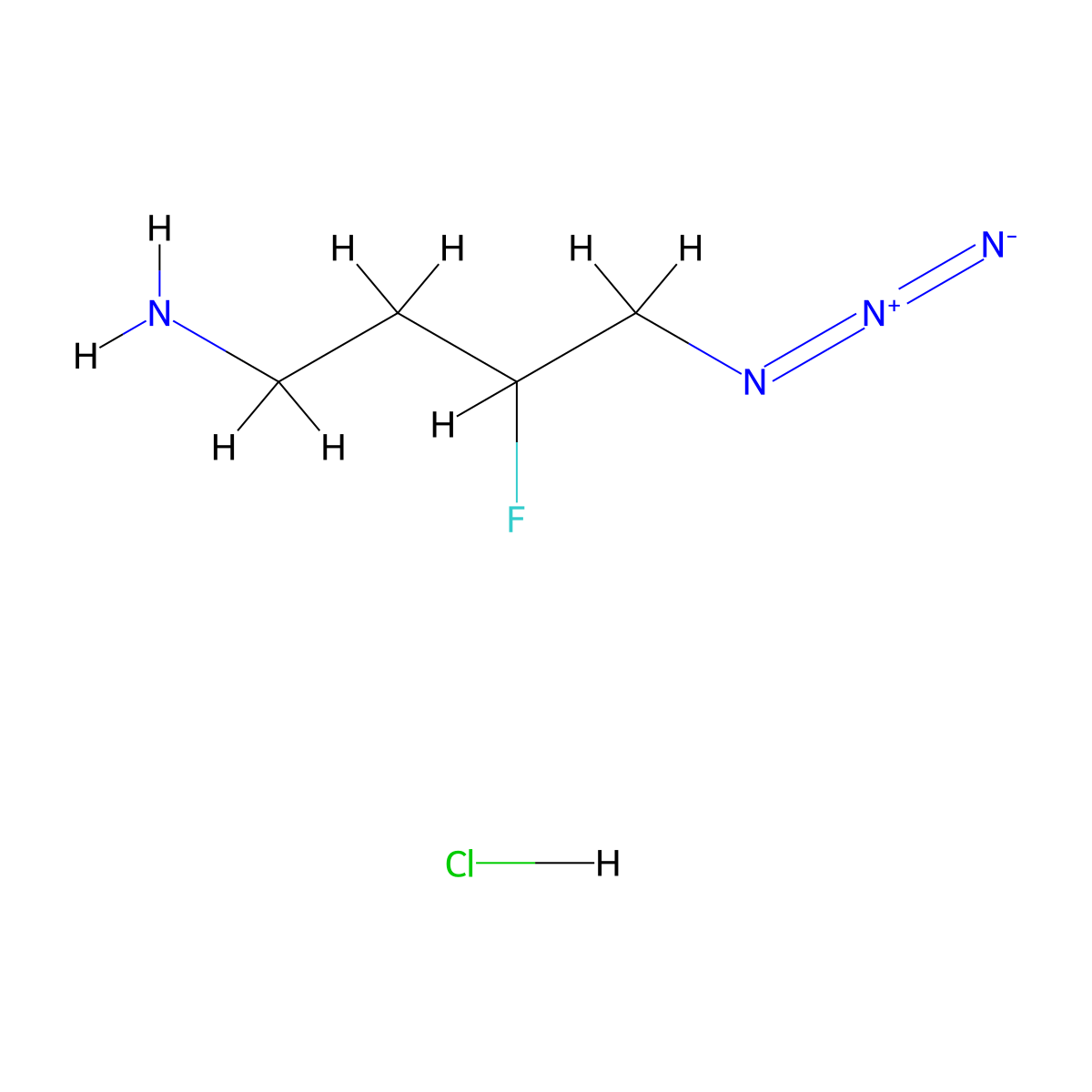 4-Azido-3-fluorobutan-1-amine hydrochloride molecular structure, CAS 2901086-23-3