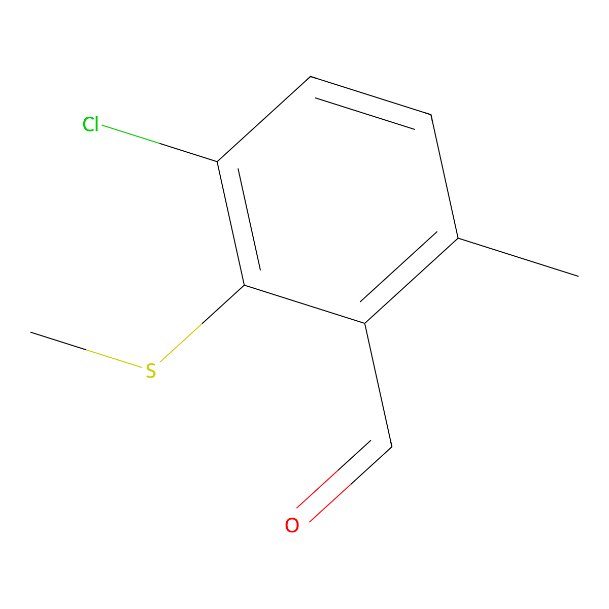 3-Chloro-6-methyl-2-(methylthio)benzaldehyde molecular structure, CAS 2901086-24-4