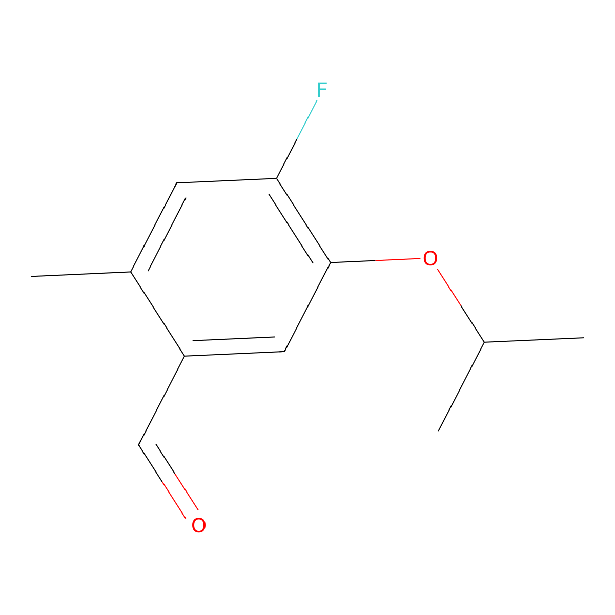 4-Fluoro-5-isopropoxy-2-methylbenzaldehyde molecular structure, CAS 2901086-25-5