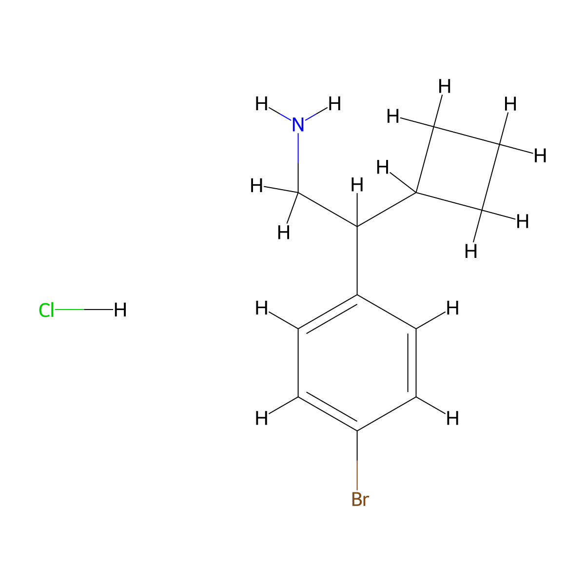 2-(4-Bromophenyl)-2-cyclobutylethan-1-amine hydrochloride molecular structure, CAS 2901086-28-8