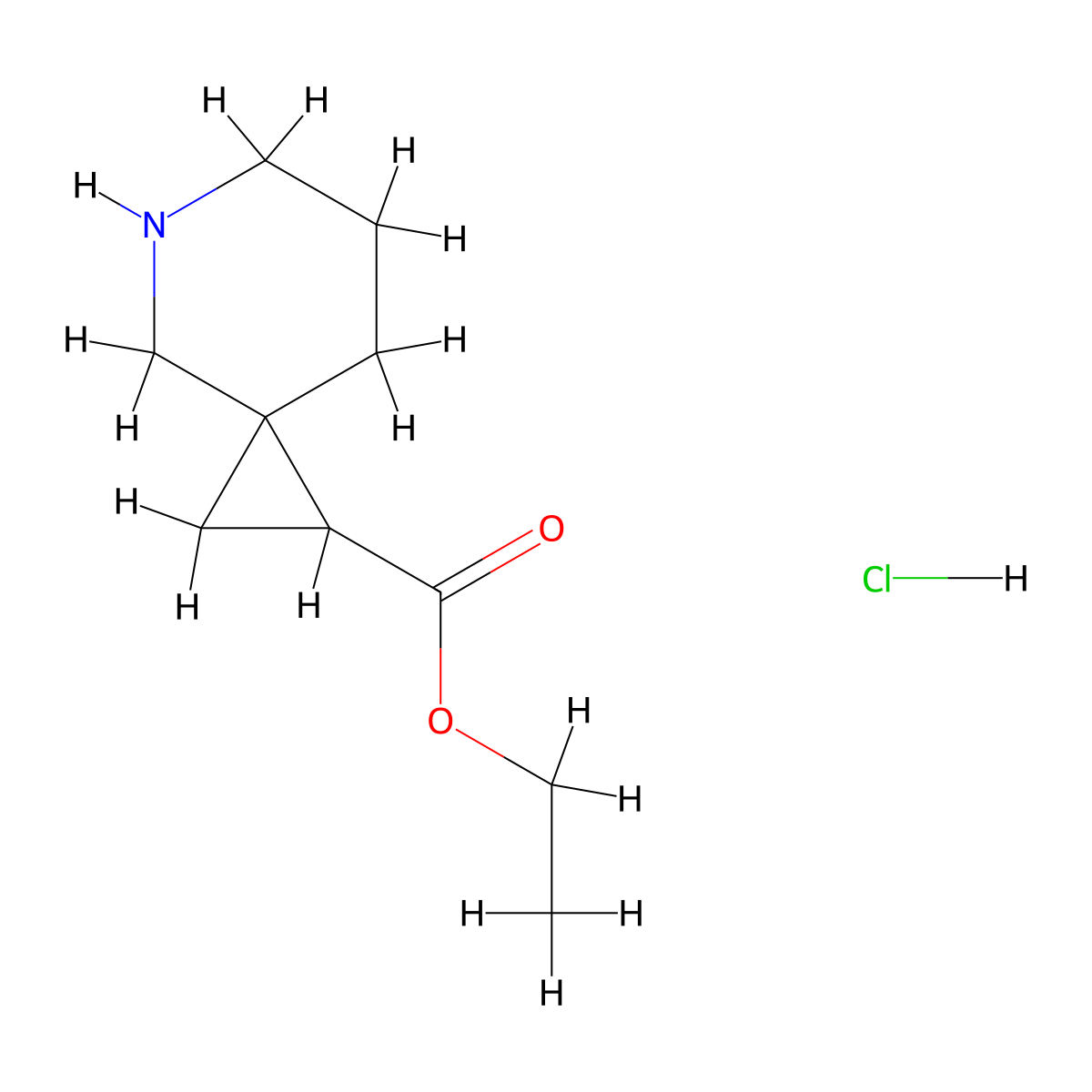 Ethyl 5-azaspiro[2.5]octane-1-carboxylate hydrochloride molecular structure, CAS 2901086-29-9