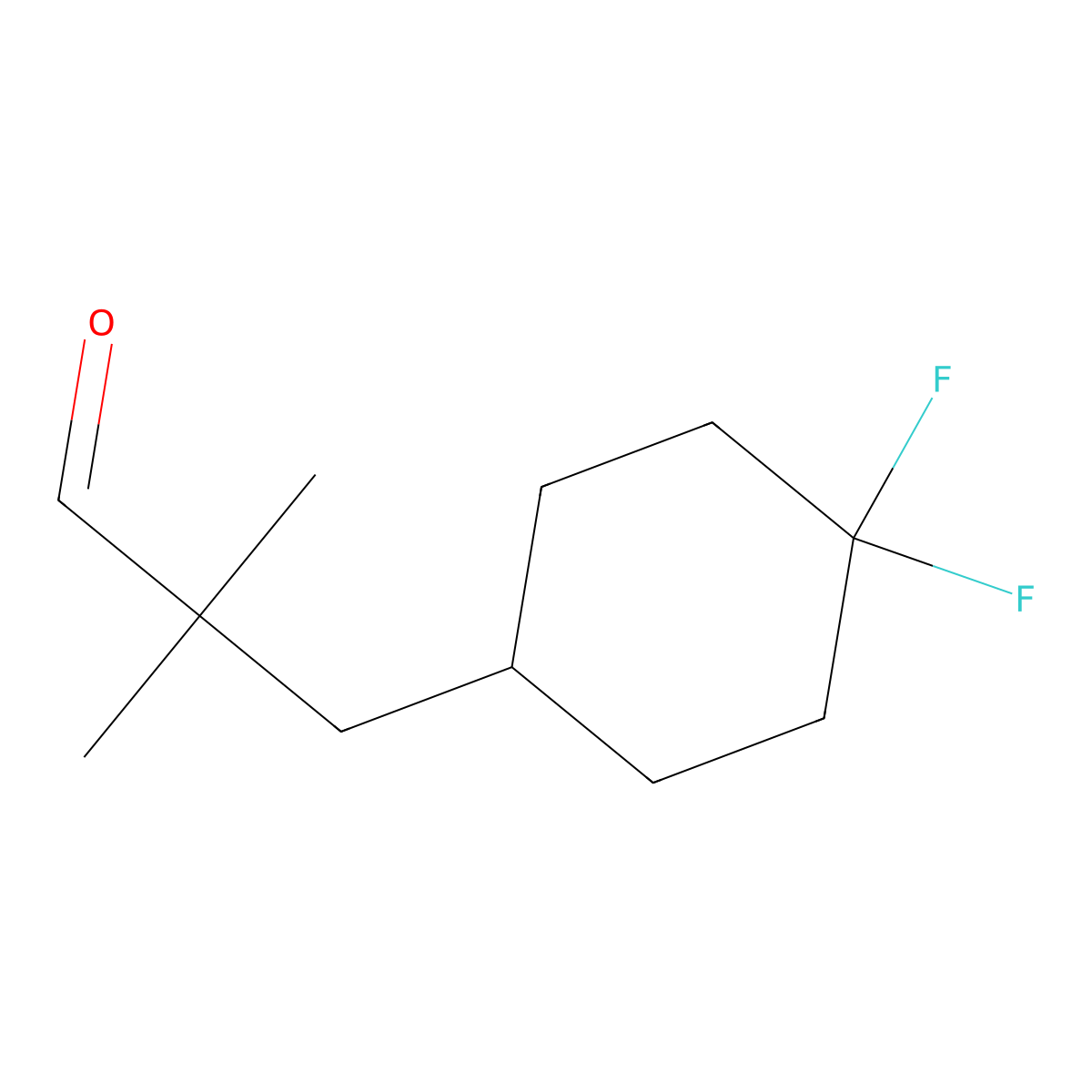 3-(4,4-Difluorocyclohexyl)-2,2-dimethylpropanal molecular structure, CAS 2901086-31-3
