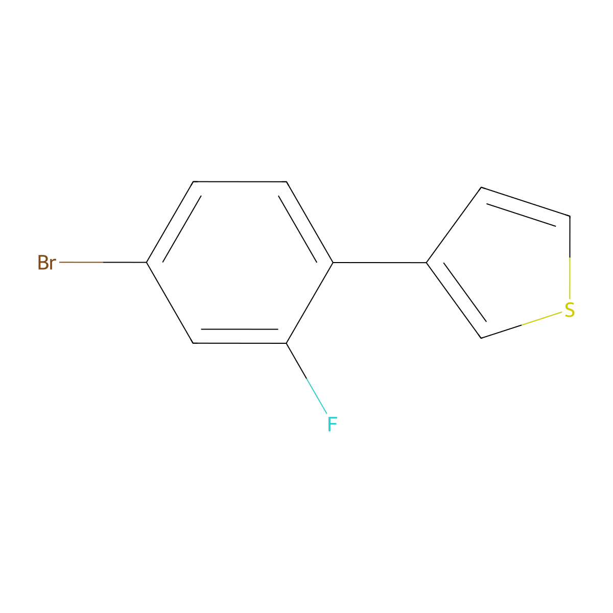 3-(4-Bromo-2-fluorophenyl)thiophene molecular structure, CAS 2901086-32-4