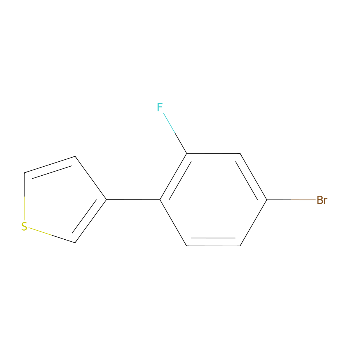 3-(4-Bromo-2-fluorophenyl)thiophene molecular structure, CAS 2901086-32-4