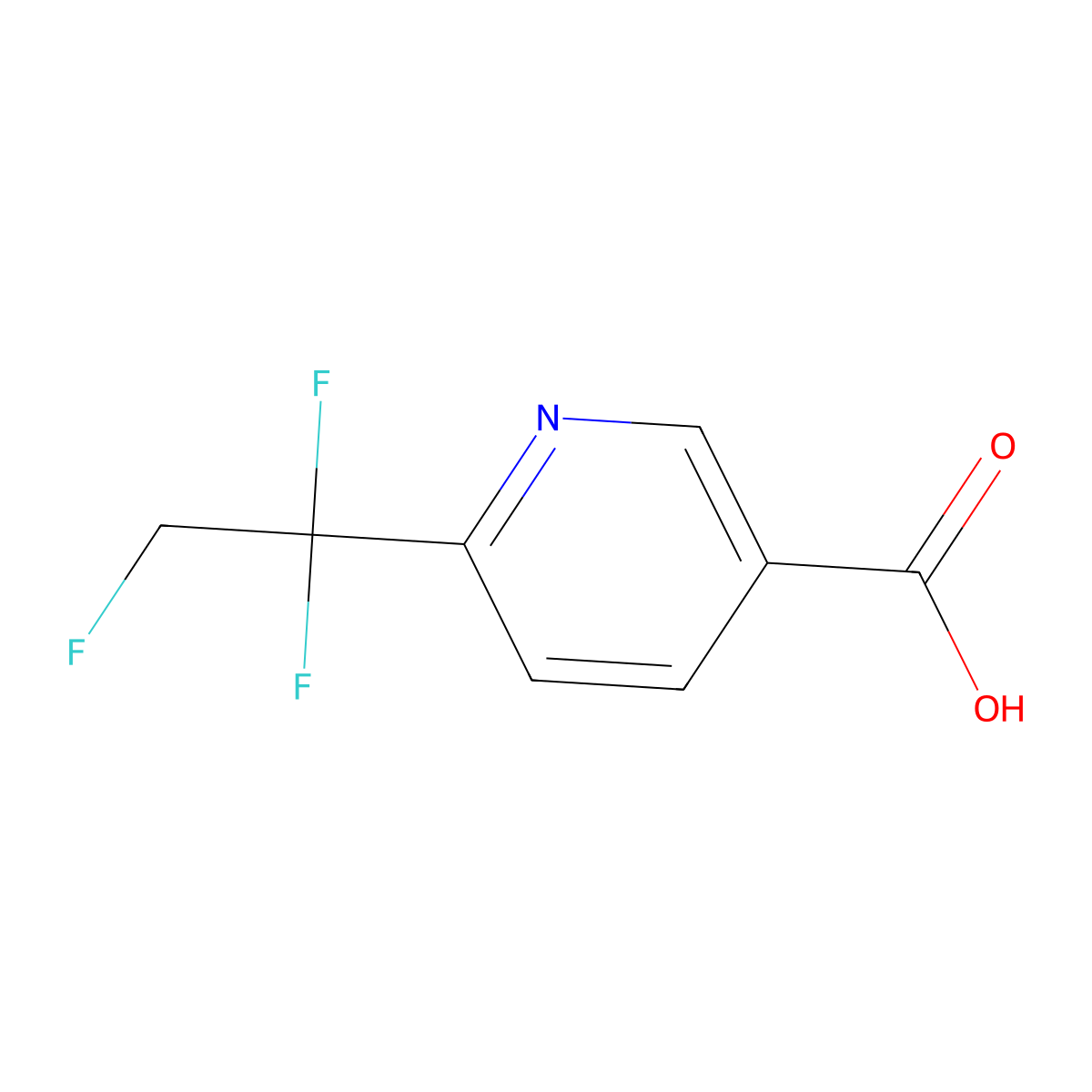 6-(1,1,2-Trifluoroethyl)pyridine-3-carboxylic acid molecular structure, CAS 2901086-36-8