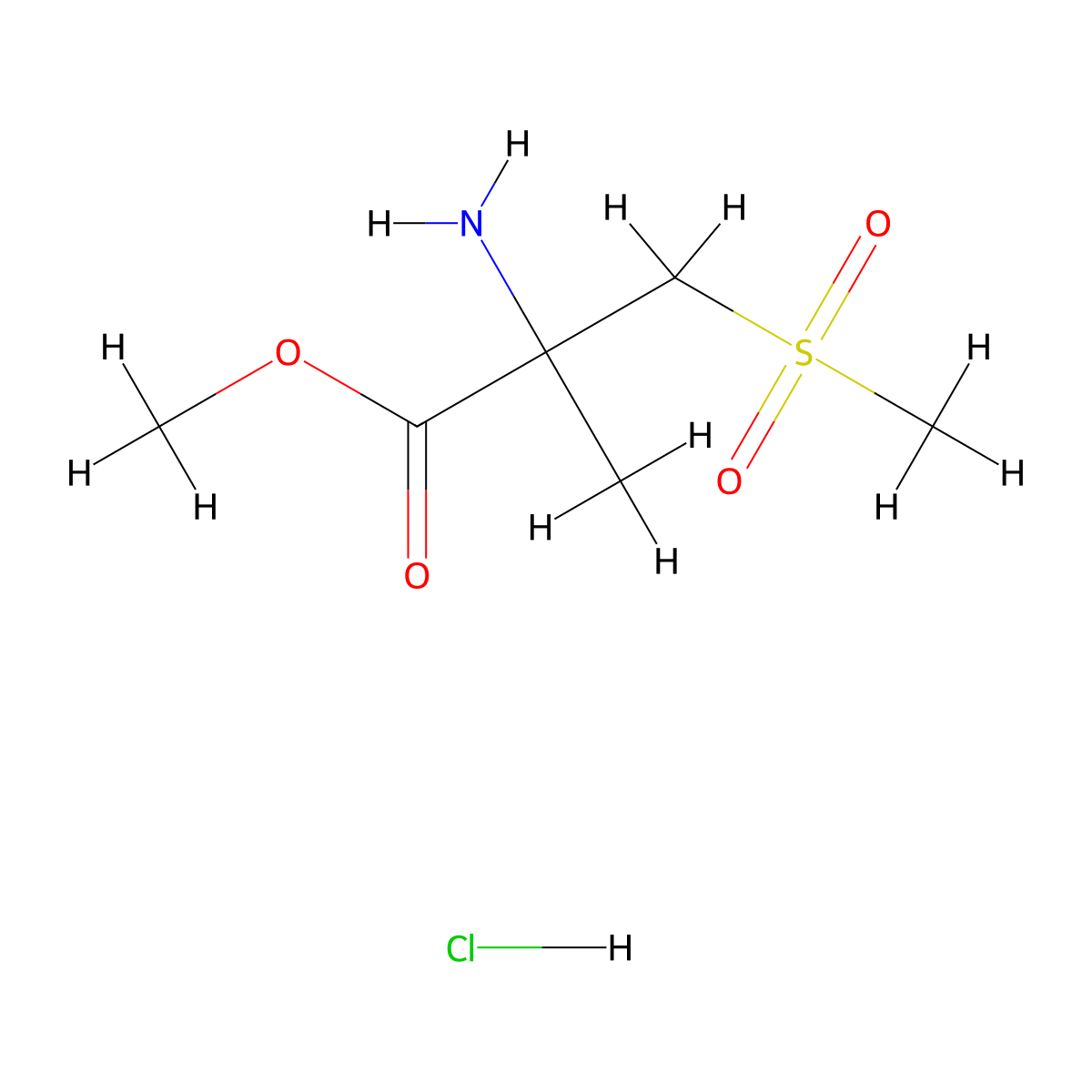 Methyl 2-amino-3-methanesulfonyl-2-methylpropanoate hydrochloride molecular structure, CAS 2901086-38-0