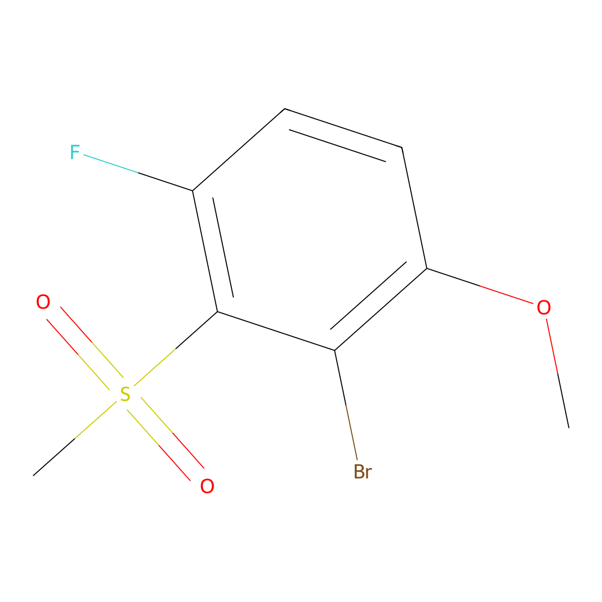 2-Bromo-4-fluoro-1-methoxy-3-(methylsulfonyl)benZene molecular structure, CAS 2901086-46-0