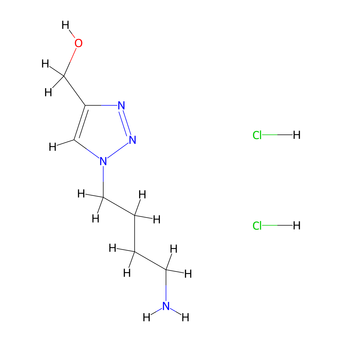 [1-(4-aminobutyl)-1H-1,2,3-triazol-4-yl]methanol dihydrochloride molecular structure, CAS 2901086-52-8