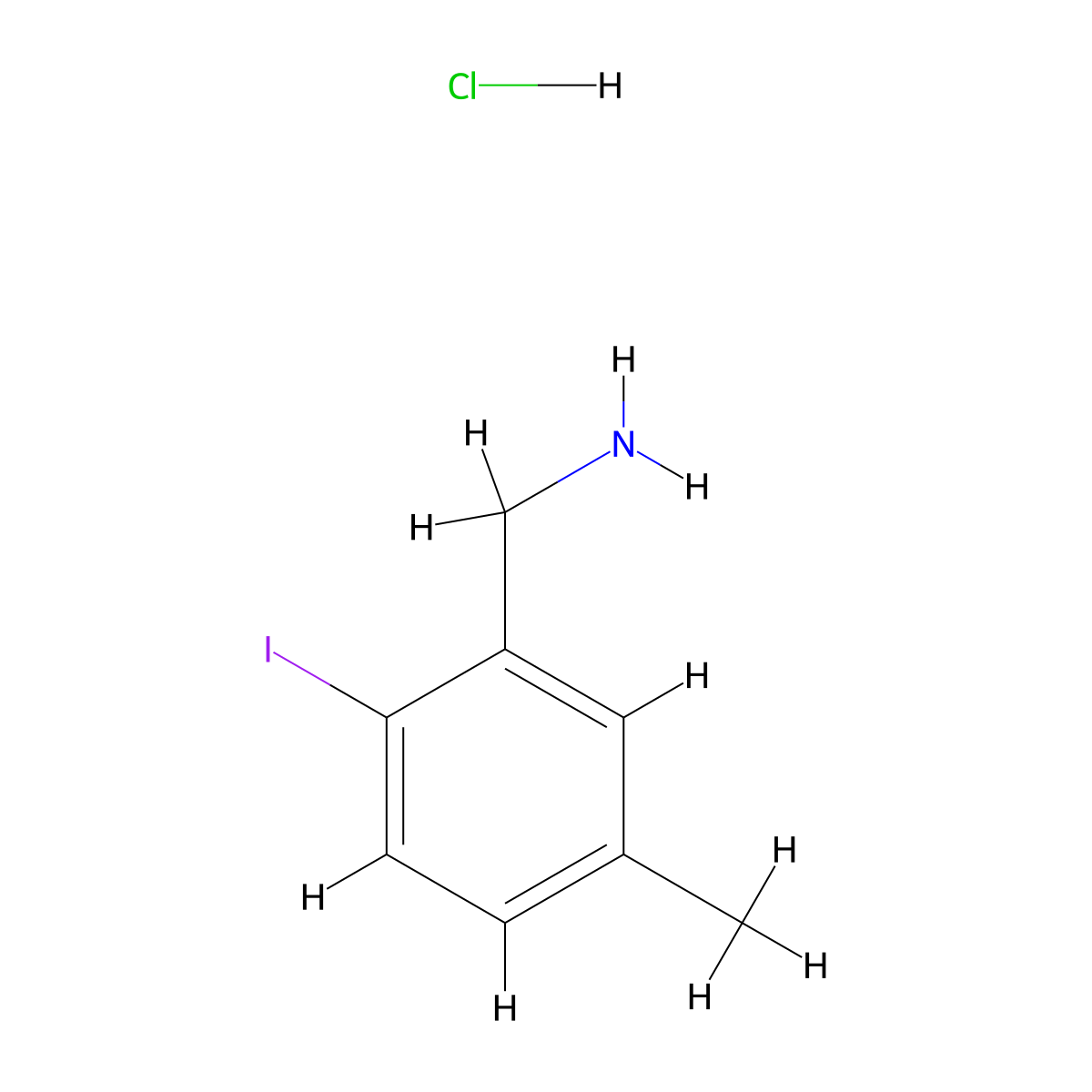 1-(2-Iodo-5-methylphenyl)methanamine hydrochloride molecular structure, CAS 2901095-14-3