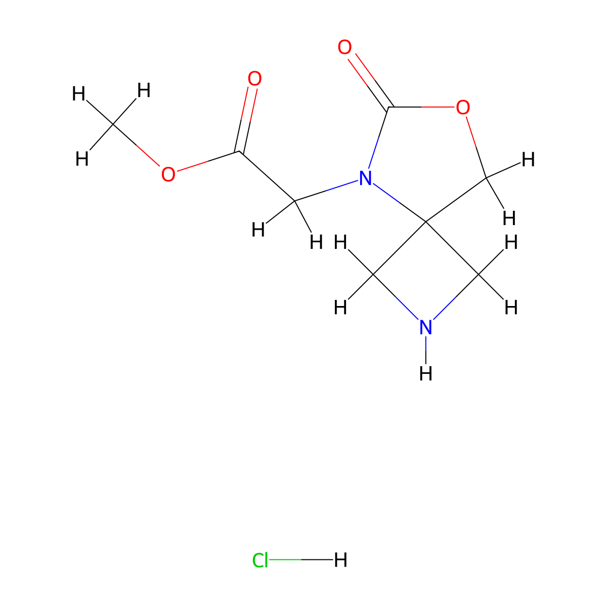 Methyl 2-{6-oxo-7-oxa-2,5-diazaspiro[3.4]octan-5-yl}acetate hydrochloride molecular structure, CAS 2901095-17-6