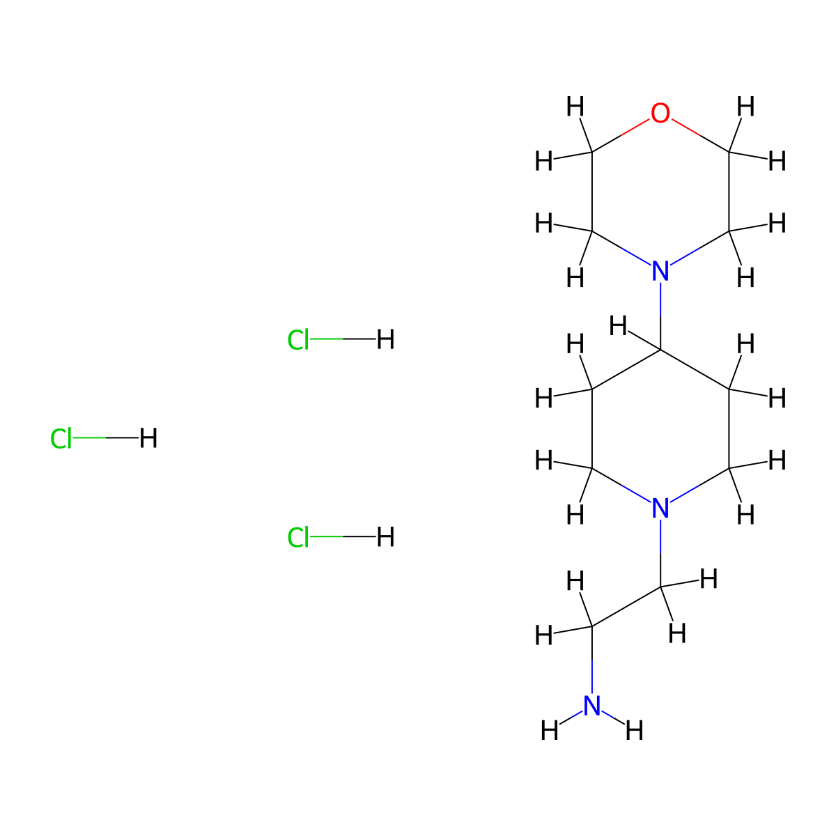 2-[4-(Morpholin-4-yl)piperidin-1-yl]ethan-1-amine trihydrochloride molecular structure, CAS 2901095-23-4