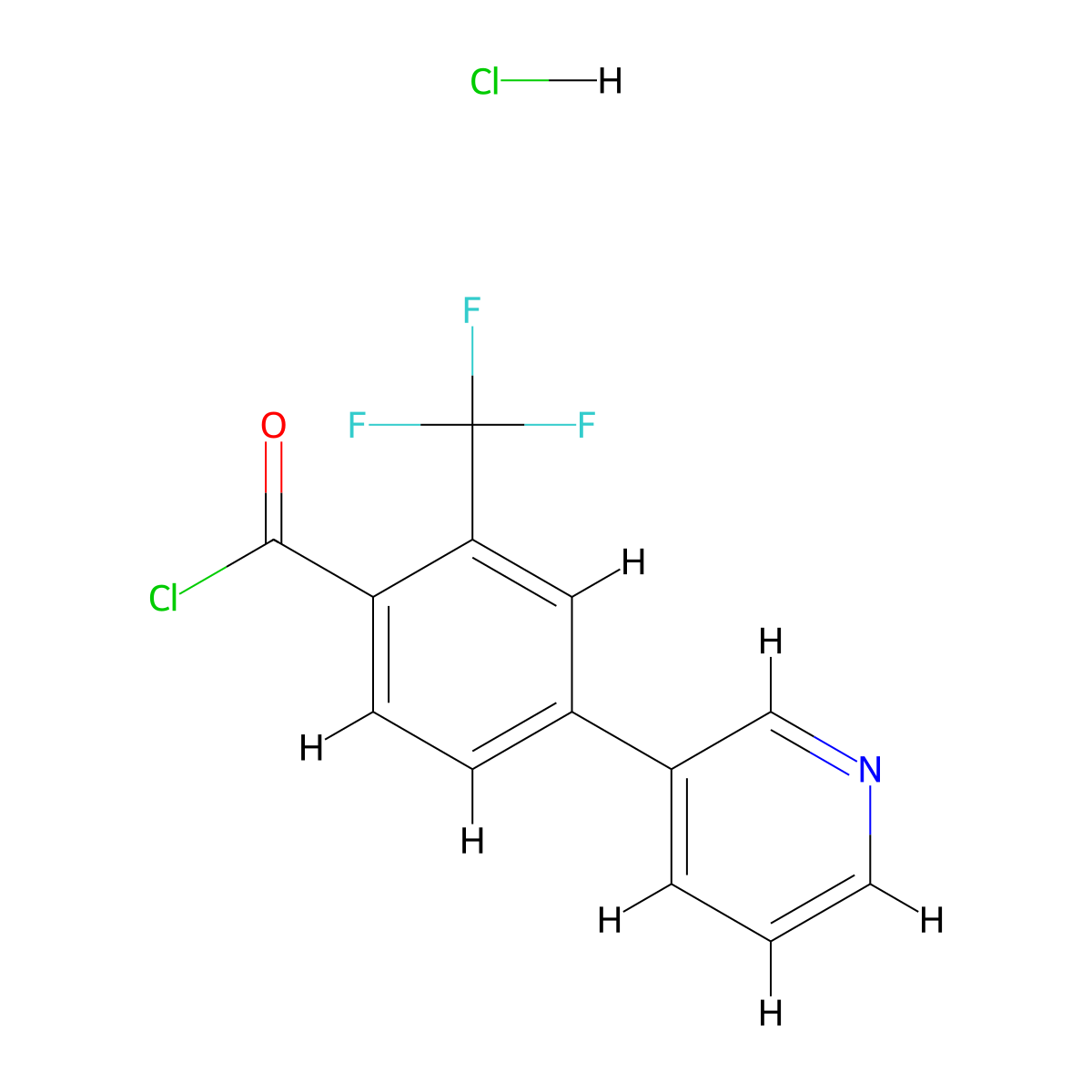 4-(Pyridin-3-yl)-2-(trifluoromethyl)benzoyl chloride hydrochloride molecular structure, CAS 2901095-24-5