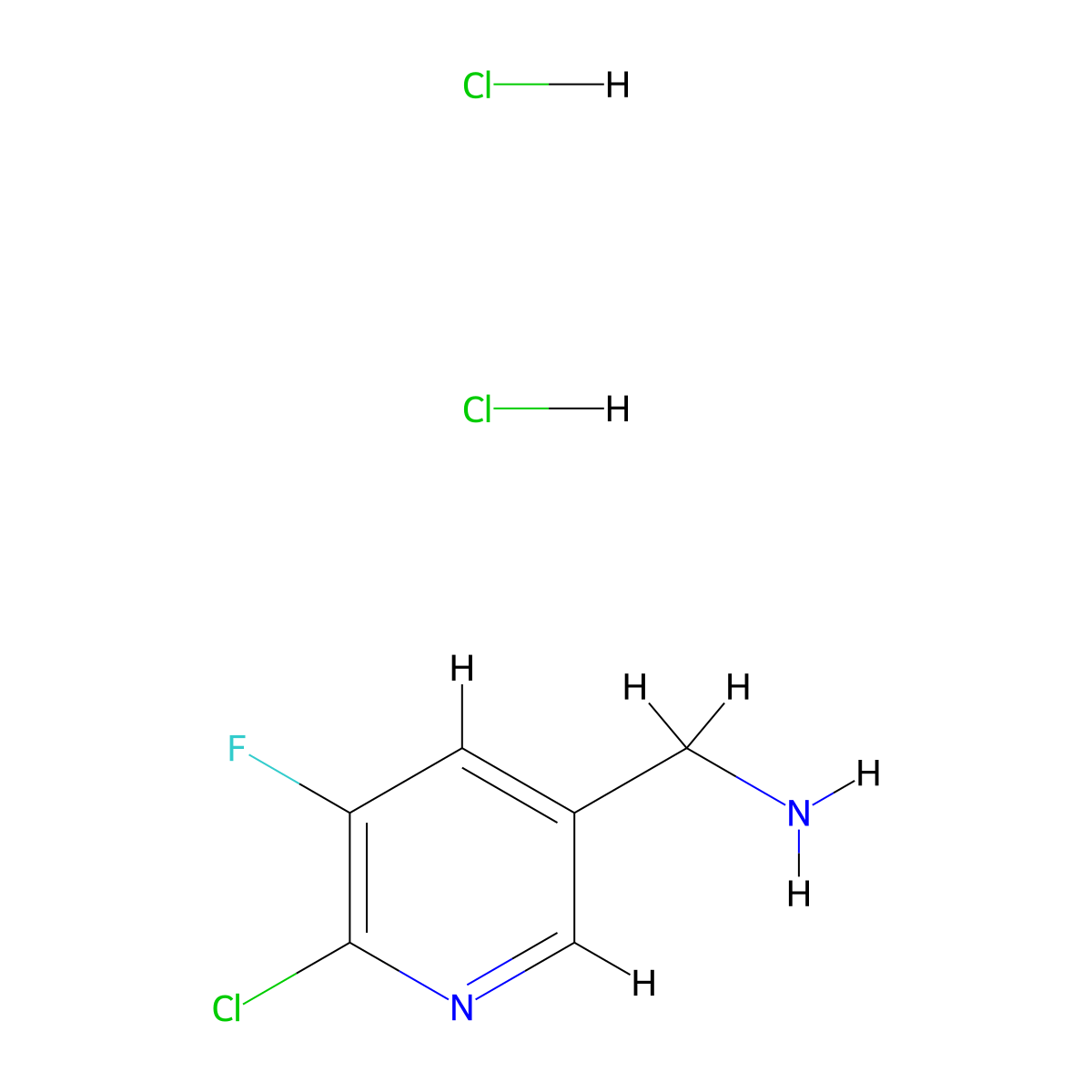 1-(6-Chloro-5-fluoropyridin-3-yl)methanamine dihydrochloride molecular structure, CAS 2901095-27-8