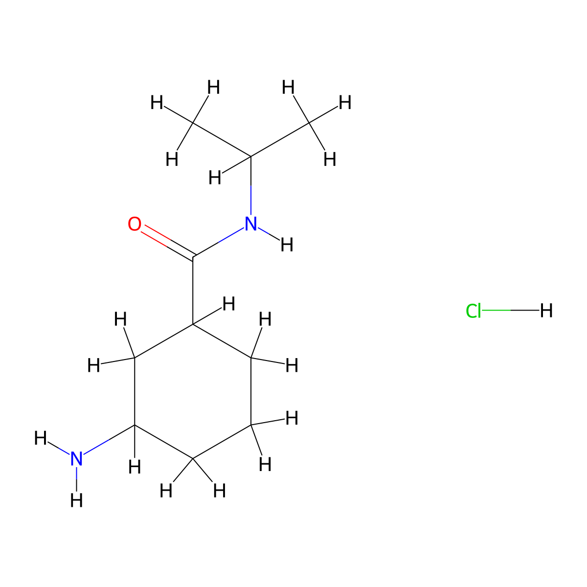 3-amino-N-(propan-2-yl)cyclohexane-1-carboxamide hydrochloride molecular structure, CAS 2901095-28-9