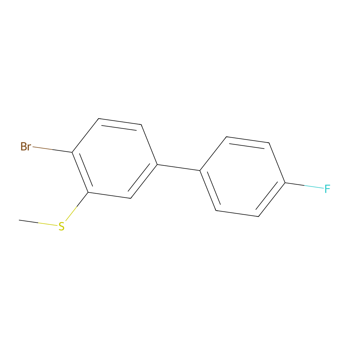 (4-Bromo-4'-fluoro-[1,1'-biphenyl]-3-yl)(methyl)sulfane molecular structure, CAS 2901095-30-3
