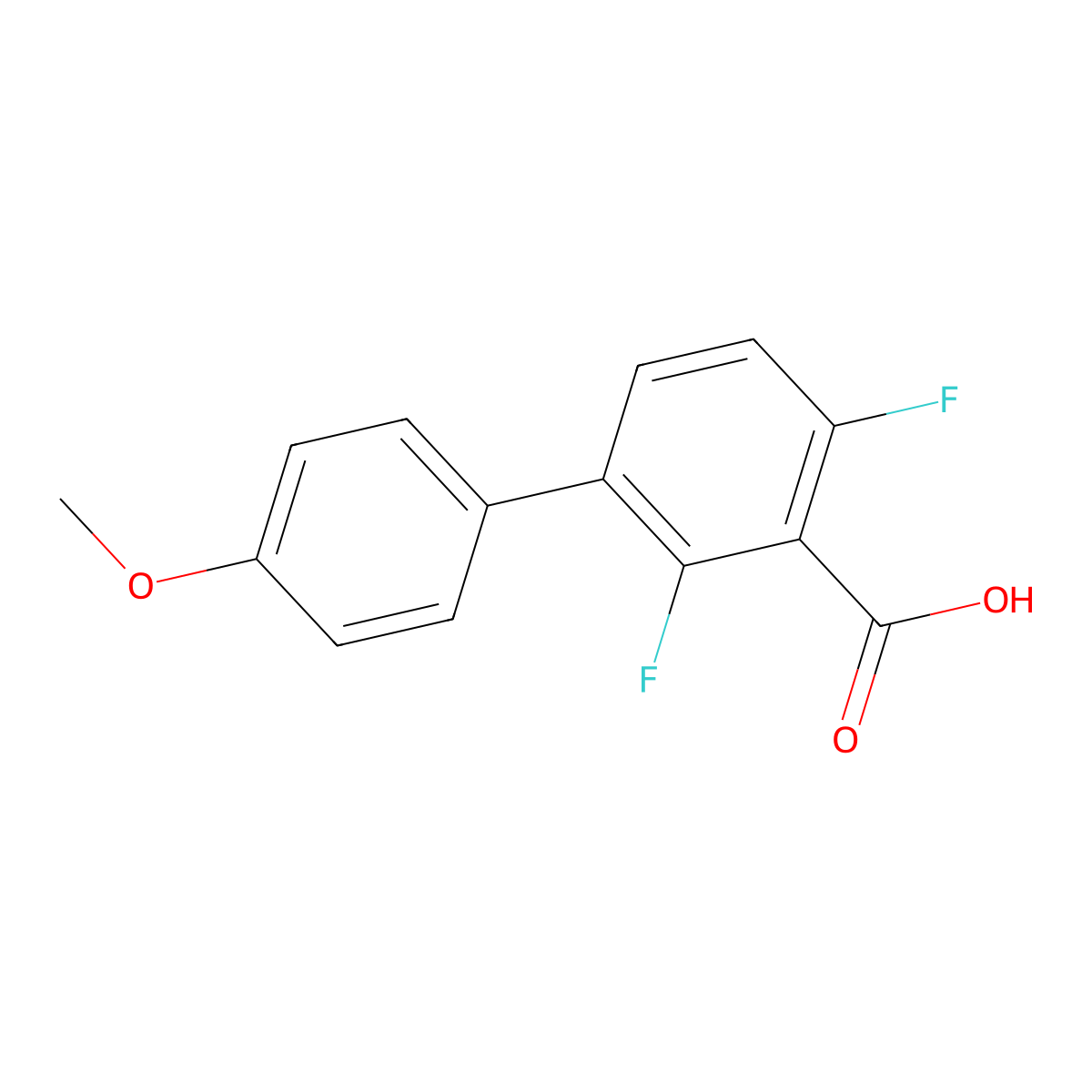 2,4-Difluoro-4'-methoxy-[1,1'-biphenyl]-3-carboxylic acid molecular structure, CAS 2901095-31-4
