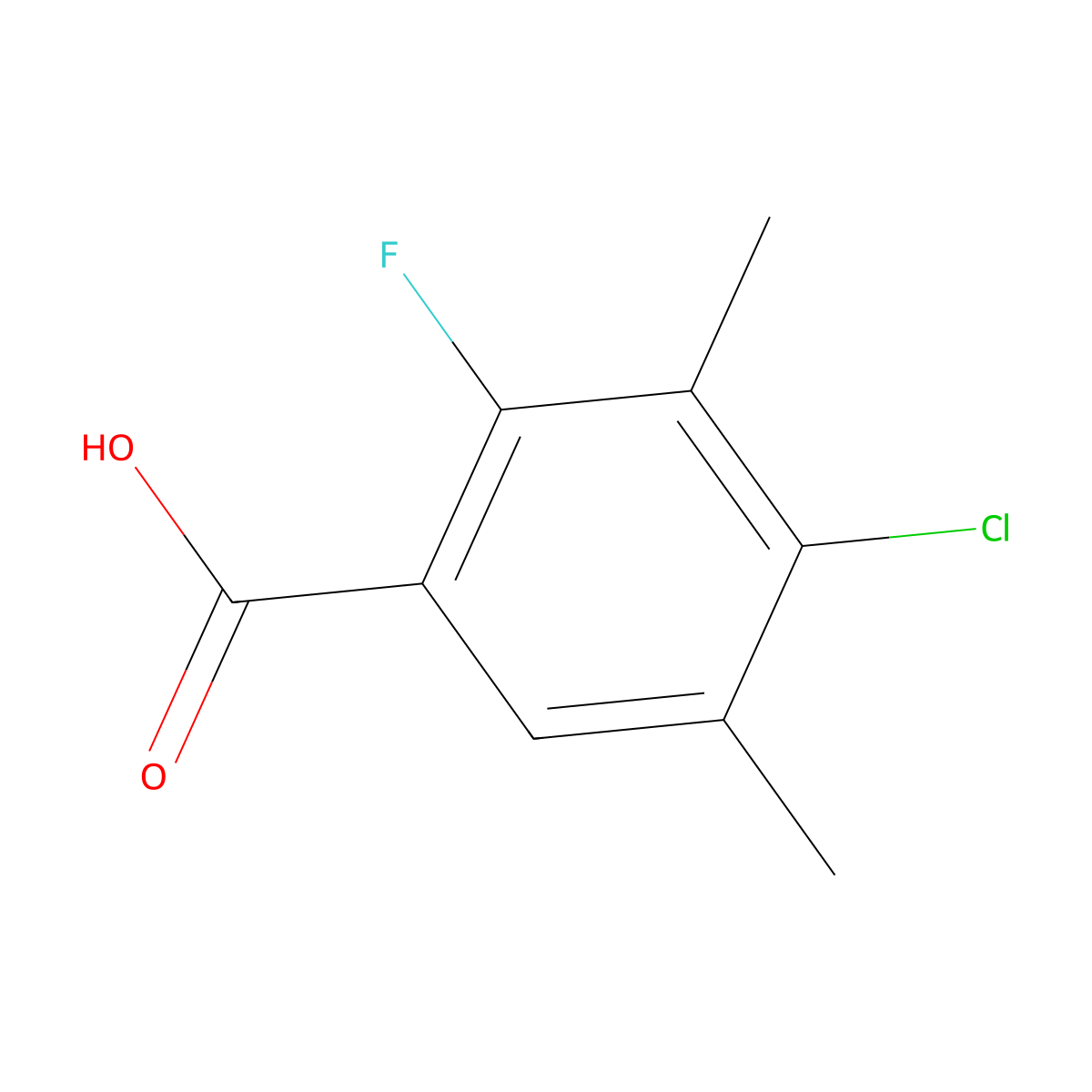 4-Chloro-2-fluoro-3,5-dimethylbenZoic acid molecular structure, CAS 2901095-32-5